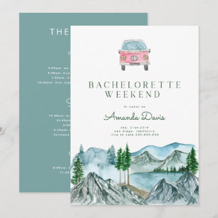 Bachelorette Helg i Skogen Cabin Sjö Camping Inbjudningar