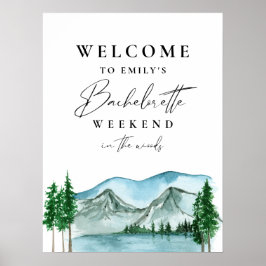 Bachelorette Helg i Skogen Välkomstskylt Poster