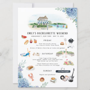 Bachelorette Helg Itinerary Amagansett, NY Inbjudningar
