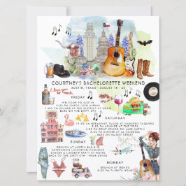 Bachelorette Helg Itinerary | Austin, Texas Inbjudningar