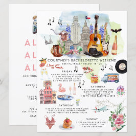 Bachelorette Helg Itinerary | Austin, Texas Inbjudningar