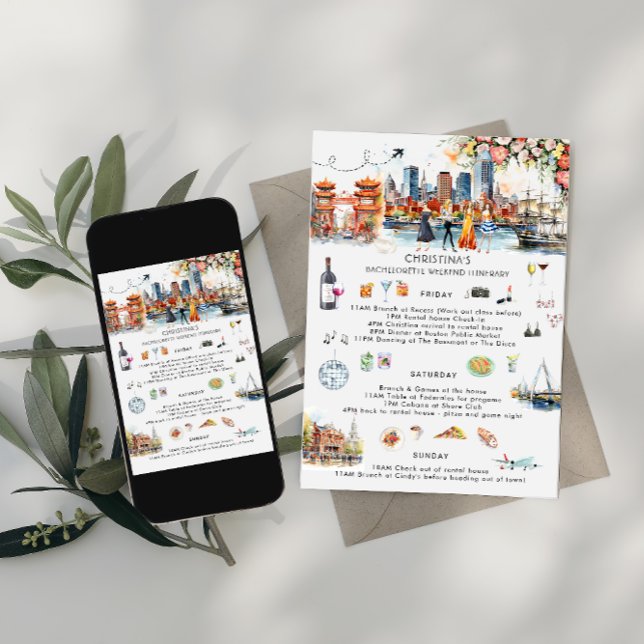 Bachelorette Helg Itinerary | Boston Inbjudningar (Skapare uppladdad)