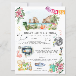 Bachelorette Helg Itinerary   Cabo San Lucas Inbjudningar