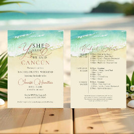 Bachelorette Helg Itinerary | Cancun Beach Inbjudningar