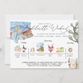 Bachelorette Helg Itinerary | Desert Cactus Inbjudningar