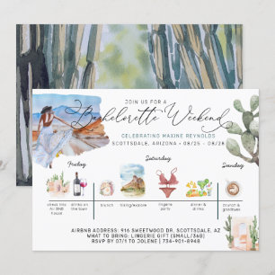 Bachelorette Helg Itinerary Desert Cactus Inv Inbjudningar