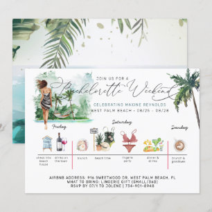 Bachelorette Helg Itinerary   Handflatan Beach Inbjudningar