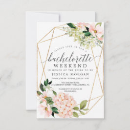 Bachelorette Helg Itinerary Hydrangea Inbjudningar
