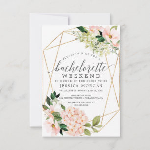 Bachelorette Helg Itinerary  Hydrangea Inbjudningar