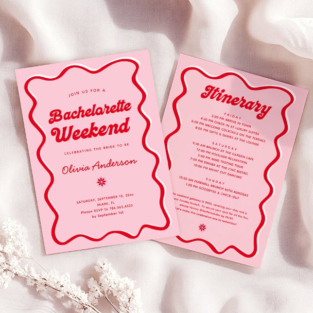 Bachelorette Helg Itinerary Inbjudningar (Skapare uppladdad)