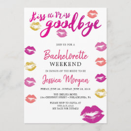 Bachelorette Helg Itinerary Kiss Miss Inbjudningar