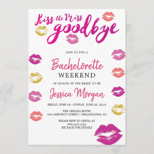Bachelorette Helg Itinerary Kiss Miss Inbjudningar