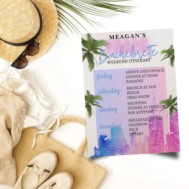 Bachelorette Helg Itinerary | Miami Beach Inbjudningar (Skapare uppladdad)
