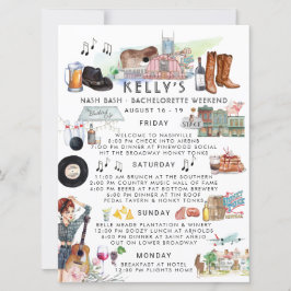 Bachelorette Helg Itinerary | Nashville Inbjudningar