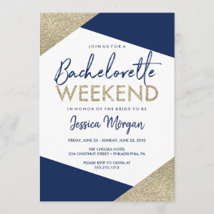Bachelorette Helg Itinerary Navy Inbjudningar