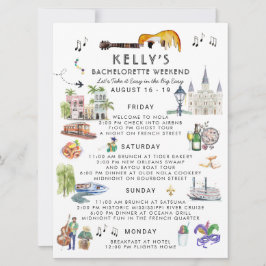 Bachelorette Helg Itinerary | New Orleans Inbjudningar