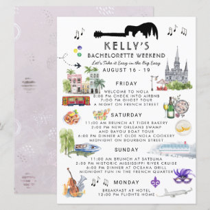 Bachelorette Helg Itinerary New Orleans Inbjudningar