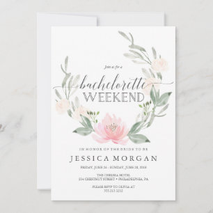 Bachelorette Helg Itinerary Pastel Inbjudningar