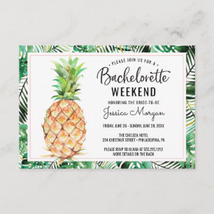 Bachelorette Helg Itinerary Pineapple Tropical Inbjudningar