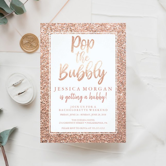 Bachelorette Helg Itinerary Ro Guld Inbjudningar (Skapare uppladdad)