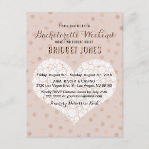 Bachelorette Helg Itinerary Ro Guld Konfetti Inbjudningar