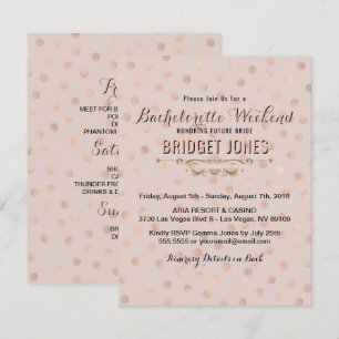 Bachelorette Helg Itinerary Ro Guld Konfetti Inbjudningar