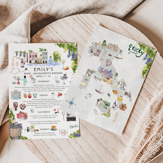 Bachelorette Helg Itinerary | Rom, Italien Inbjudningar (Skapare uppladdad)