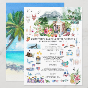 Bachelorette Helg Itinerary   Saint Barthélemy Inbjudningar