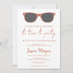 Bachelorette Helg Itinerary Sunglass Inbjudningar