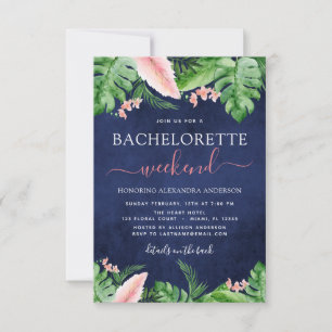 Bachelorette Helg Itinerary Tropical Handflatan Inbjudningar