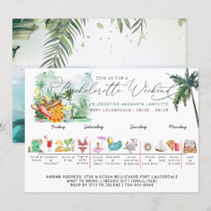Bachelorette Helg Itinerary   Tropiska Handflatan Inbjudningar