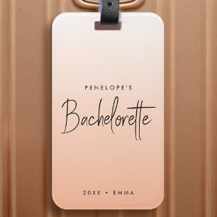 Bachelorette Helg Koral Ombre Elegant Peach Bagagebricka