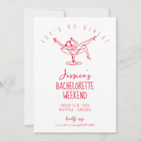 Bachelorette helg kvinna i rött cocktail