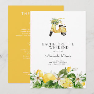 Bachelorette Helg Lemon Mediterranean Gult Inbjudningar