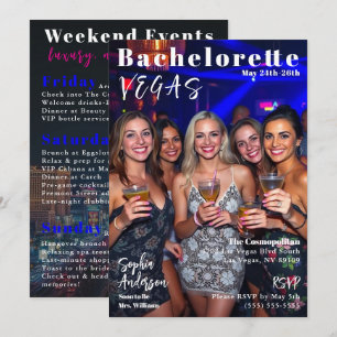 Bachelorette Helg Magazine Cover Inbjudningar