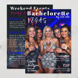 Bachelorette Helg Magazine Cover Inbjudningar