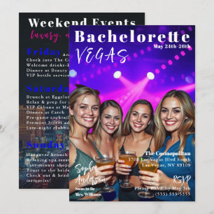 Bachelorette Helg Magazine Cover Inbjudningar