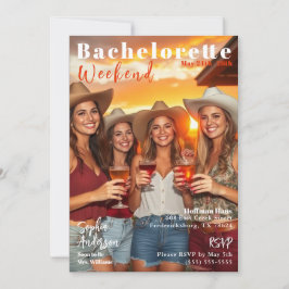Bachelorette Helg Magazine Cover Inbjudningar
