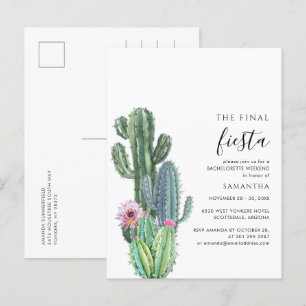 Bachelorette Helg Party Cactus Succulents Inbjudan Vykort