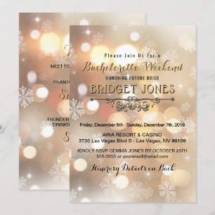 Bachelorette Helg Party Itinerary Snöflingor Inbjudningar