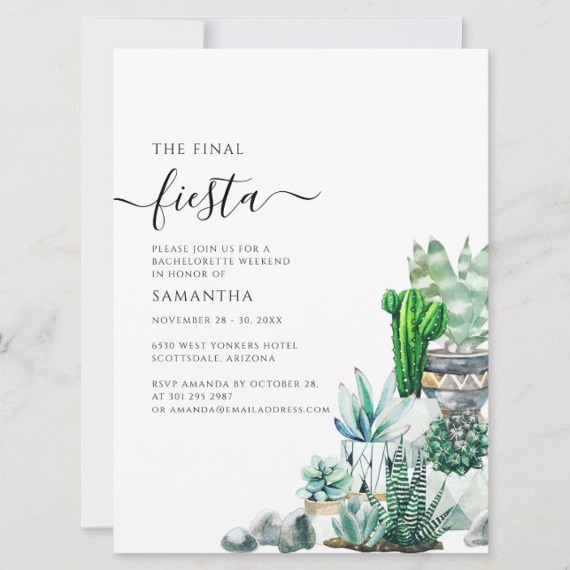 Bachelorette Helg Party med Itinerary Cacti (Framsida)
