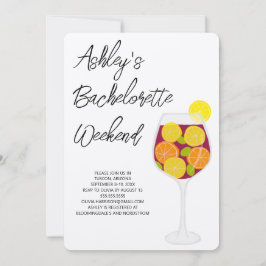 Bachelorette Helg Sangria Cocktail Glass Inbjudningar