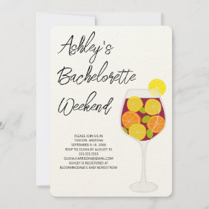 Bachelorette Helg Sangria Cocktail Glass Inbjudningar