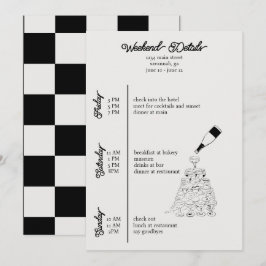 Bachelorette helg, svart på vitt inbjudningar