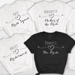 Bachelorette Hen Brudens sida Namn Titel Bride T Shirt