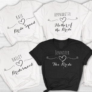 Bachelorette Hen Brudens sida Namn Titel Bride T Shirt