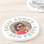 Bachelorette Hen Party Souvenir Gift Underlägg<br><div class="desc">Hen party souvenir giftsdrinkar underlägg. Lägg till formuleringen och fotot. Bachelorette-presentdrycker underlägg.</div>