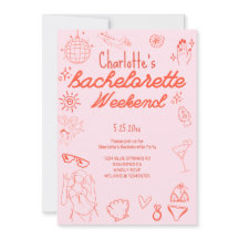Bachelorette-inbjudan Doodle Beach Party