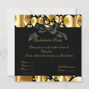BACHELORETTE INVIKTION AV elegant guld Inbjudningar