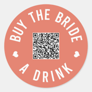 Bachelorette Köp en brud Venmo QR-kod C Runt Klistermärke